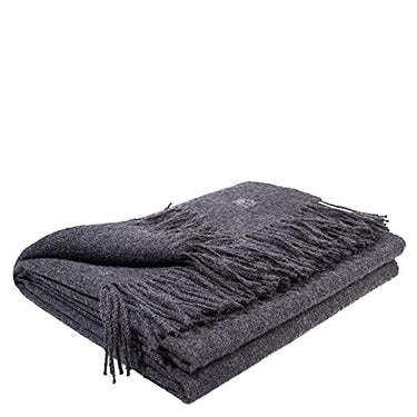 Zoeppritz Decke in der Farbe: Dunkelgrau, aus Alpacawolle hergestellt, im Sale